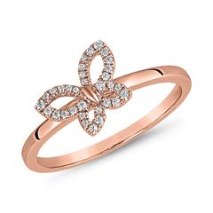 Damenring Schmetterling aus Roségold mit Diamanten Unkategorisiert online kaufen