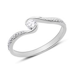 Diamantbesetzter Verlobungsring aus 18K Weißgold Unkategorisiert online kaufen