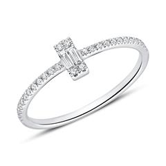 Diamantring für Damen aus 14K Weißgold Unkategorisiert online kaufen