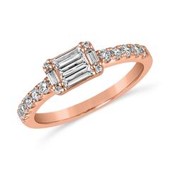 Diamantring mit Baguetteschliff aus Roségold Unkategorisiert online kaufen