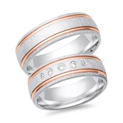 Eheringe 333er Weiss- Rotgold 5 Brillanten Unkategorisiert online kaufen