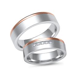Eheringe 333er Weiss- Rotgold 5 Brillanten Unkategorisiert online kaufen