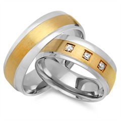 Eheringe 585er Gelb- Weissgold 3 Diamanten Unkategorisiert online kaufen