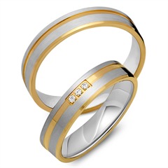 Eheringe 585er Gelb- Weissgold 3 Diamanten Unkategorisiert online kaufen