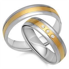 Eheringe 585er Gelb- Weissgold 3 Diamanten Unkategorisiert online kaufen