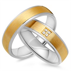 Eheringe 585er Gelb- Weissgold 4 Brillanten Unkategorisiert online kaufen