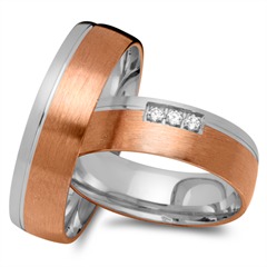Eheringe 585er Rot- Weissgold 3 Brillanten Unkategorisiert Produktbild