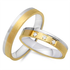 Eheringe 750er Gelb- Weissgold 3 Brillanten Unkategorisiert online kaufen