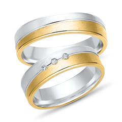 Eheringe 750er Gelb- Weissgold 3 Diamanten Unkategorisiert online kaufen