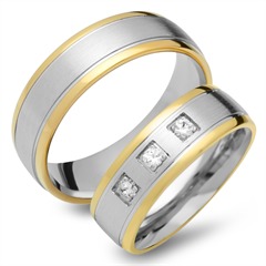 Eheringe 750er Gelb- Weissgold 3 Diamanten Unkategorisiert online kaufen