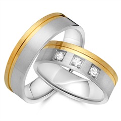 Eheringe 750er Gelb- Weissgold 3 Diamanten Unkategorisiert online kaufen