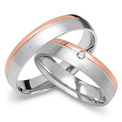 Eheringe 750er Rot- Weissgold mit Brillant Unkategorisiert online kaufen