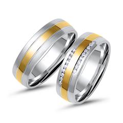 Eheringe aus Gelb- und Weißgold mit 18 Diamanten Unkategorisiert online kaufen