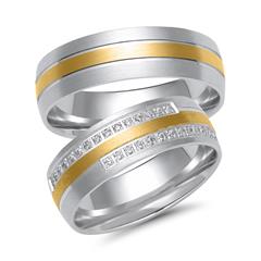 Eheringe aus Weiß- und Gelbgold mit 30 Diamanten Unkategorisiert online kaufen