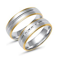 Eheringe aus Weiß- und Gelbgold mit 5 Diamanten Unkategorisiert online kaufen