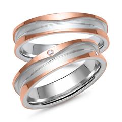 Eheringe aus Weiß- und Roségold mit 3 Brillanten Unkategorisiert online kaufen