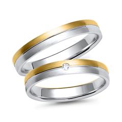 Eheringe Gelb- und Weißgold mit Brillant Breite 3,5 mm Unkategorisiert online kaufen