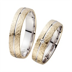 Eheringe Gelb- und Weißgold mit Brillant Breite 5 mm Unkategorisiert online kaufen