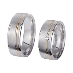Eheringe Gelb- und Weißgold mit Brillant Breite 7 mm Unkategorisiert online kaufen