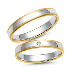 Eheringe Gelb- und Weißgold mit Diamant Breite 3,5 mm Unkategorisiert Produktbild