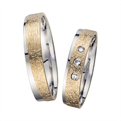 Eheringe Gelb- und Weißgold mit Diamanten Breite 4,5 mm Unkategorisiert online kaufen