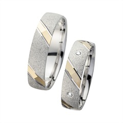 Eheringe Gelb- und Weißgold mit Diamanten Breite 5 mm Unkategorisiert online kaufen