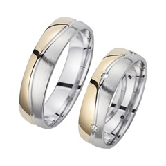 Eheringe Gelb- und Weißgold mit Diamanten Breite 5,5 mm Unkategorisiert online kaufen