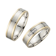 Eheringe Gelb- und Weißgold mit Diamanten Breite 5,5 mm Unkategorisiert online kaufen