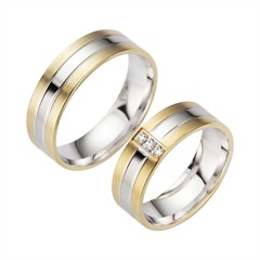 Eheringe Gelb- und Weißgold mit Diamanten Breite 6,5 mm Unkategorisiert online kaufen