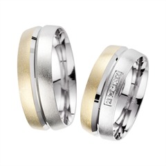 Eheringe Gelb- und Weißgold mit Diamanten Breite 7,5 mm Unkategorisiert online kaufen