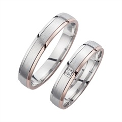 Eheringe Rot- und Weißgold mit Brillant Breite 4 mm Unkategorisiert online kaufen