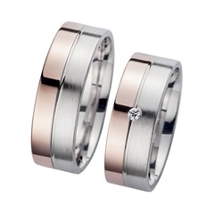 Eheringe Rot- und Weißgold mit Brillant Breite 7 mm Unkategorisiert online kaufen