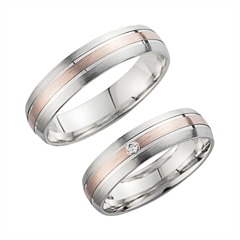Eheringe Rot- und Weißgold mit Diamant Breite 5 mm Unkategorisiert online kaufen