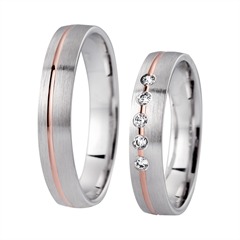 Eheringe Rot- und Weißgold mit Diamanten Breite 4 mm Unkategorisiert online kaufen