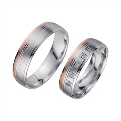 Eheringe Rot- und Weißgold mit Diamanten Breite 5,5 mm Unkategorisiert online kaufen