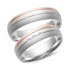 Eheringe Rot- und Weißgold mit Diamanten Breite 5,5 mm Unkategorisiert online kaufen