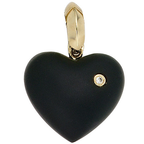 Einhänger Anhänger Herz 585 Gold Gelbgold 1 Onyx schwarz 1 Diamant Brillant Unkategorisiert online kaufen