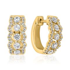 Gelbgold Creolen für Damen mit Brillanten