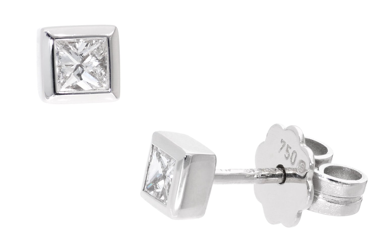 GLIZZ GL1682 Damen-Ohrringe Weißgold 750 Diamant-Ohrstecker