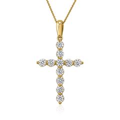 Goldene Kreuzkette für Damen mit lab grown Diamanten Unkategorisiert online kaufen
