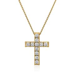 Goldene Kreuzkette mit Diamanten für Damen Unkategorisiert online kaufen