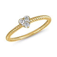 Goldener Damenring mit Herz, Diamanten Unkategorisiert online kaufen