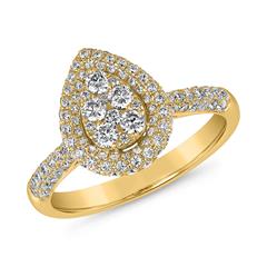 Goldener Diamantring Tropfen für Damen, gravierbar Unkategorisiert online kaufen