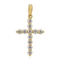 Goldener Kreuzanhänger mit lab grown Diamanten Unkategorisiert online kaufen