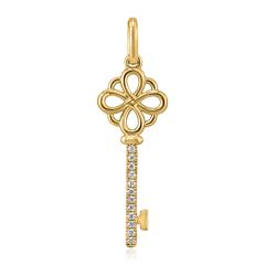 Goldener Schlüsselanhänger mit lab grown Diamanten Unkategorisiert online kaufen