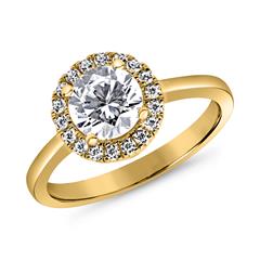 Goldener Verlobungsring Halo mit Diamanten, gravierbar Unkategorisiert online kaufen