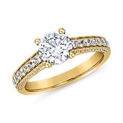 Goldener Verlobungsring mit Diamanten, gravierbar Unkategorisiert online kaufen