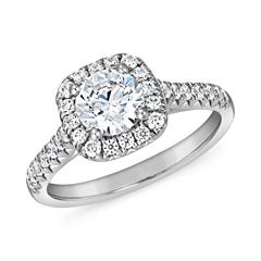Gravierbarer Halo-Ring mit Diamanten, Weißgold, Platin Unkategorisiert online kaufen