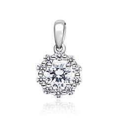 Halo Anhänger mit lab grown Diamanten, Weißgold, Platin Unkategorisiert online kaufen