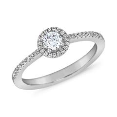 Halo Diamantring aus Weißgold oder Platin, gravierbar Unkategorisiert online kaufen